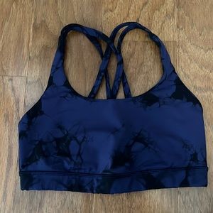 Purple and black tie dye lululemon energy bra
